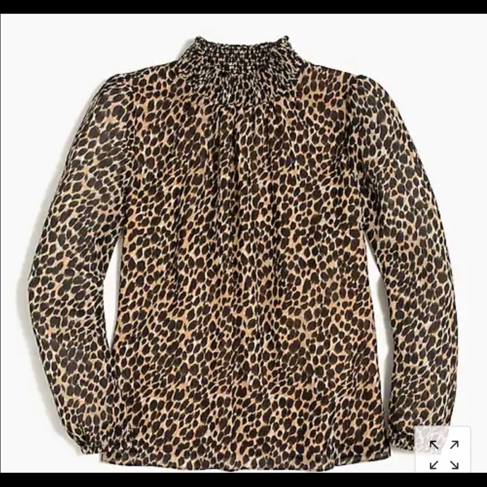 JCrew Factory Mock Neck Leopard Cheetah Top